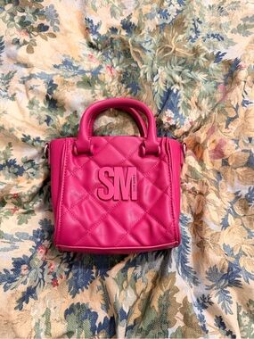 Steve Madden Quilted Mini Tote in Hot Pink